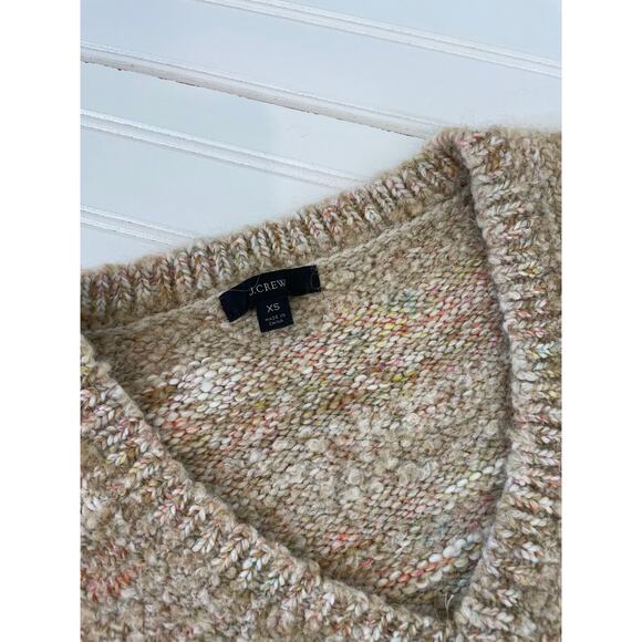 J.Crew Womens V-Neck Puff Sleeve Wool Blend Pullover Sweater Natural Size XS - Picture 6 of 7